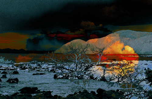 surreal image made with photographic overlay technique