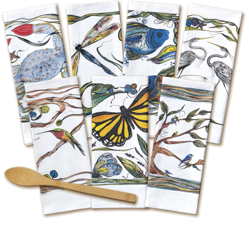 Tea Towels, Cotton/Poly, 17” x 30”by artist Nancy Salamon. See her portfolio by visiting www.ArtsyShark.com