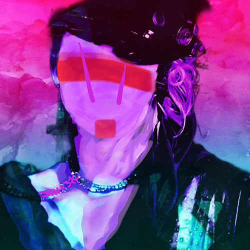 abstract digital portrait of a woman in bold color