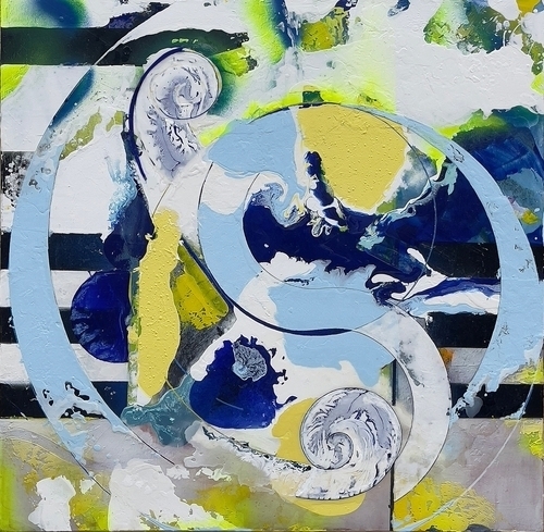 colorful mixed media abstract painting