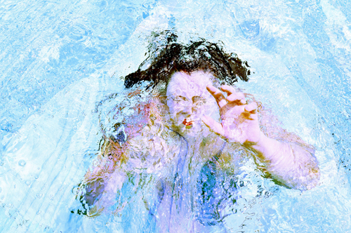 surreal photo collage of a woman