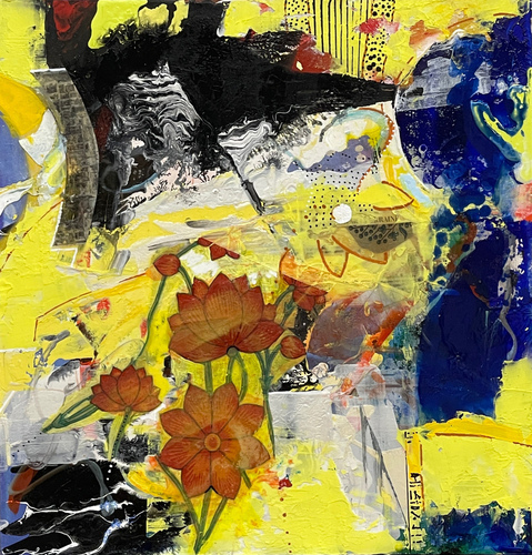 colorful mixed media abstract painting