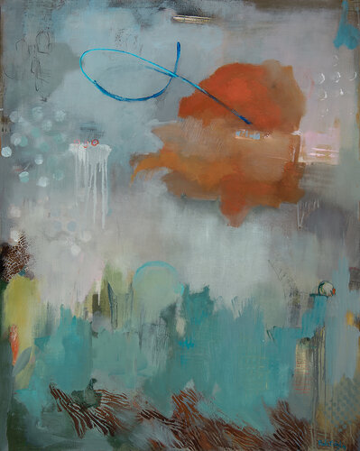 dreamlike abstract painting in oils