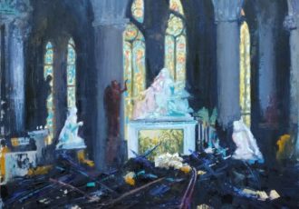 painting of a catheral interior by Alan Ansell