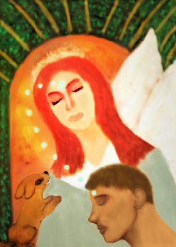 digital painting of an angel