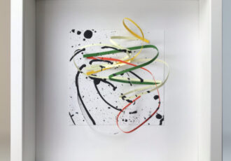 abstract 3D mixed media collage by Andrea Lewicki