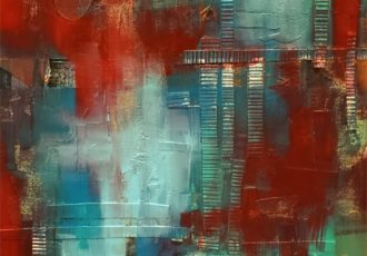 Abstract mixed media painting by Traci Meitzler