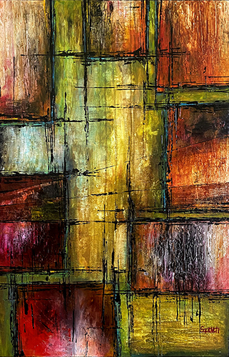 colorful acrylic abstract art
