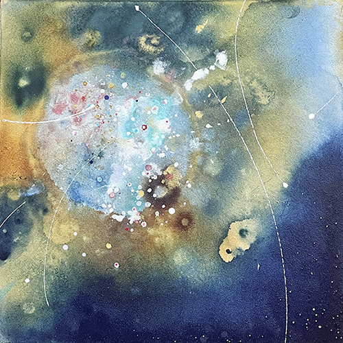 colorful abstract painting inspired by space