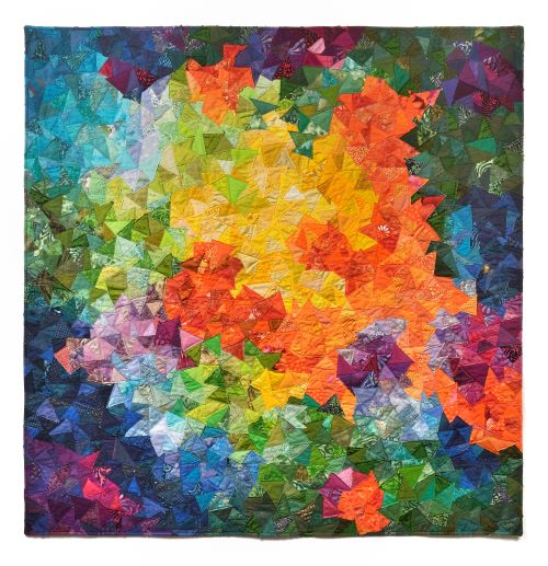 colorful textile collage quilt
