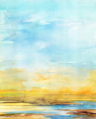watercolor painting abstract landscape