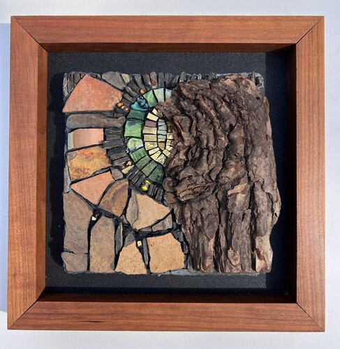 framed mixed media collage