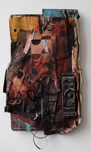 sculpture made from salvaged materials