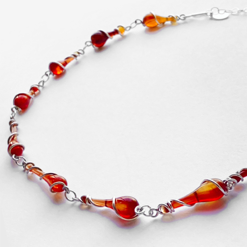 handmade glass choker necklace