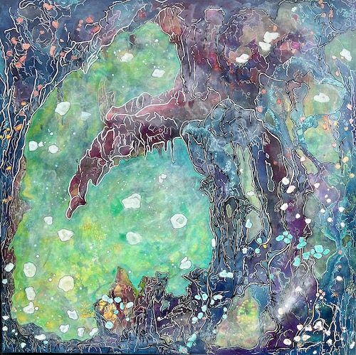 abstract art in celestial theme