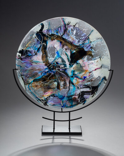 kiln-formed art glass table sculpture