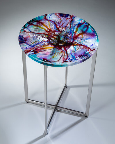 Teslacoil handmade glass Table