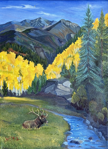 Plein air painting of Telluride