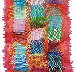 large sculptural art made of woven house paint