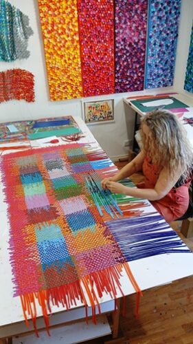 artist in studio work in progress