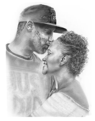 drawing of a loving couple