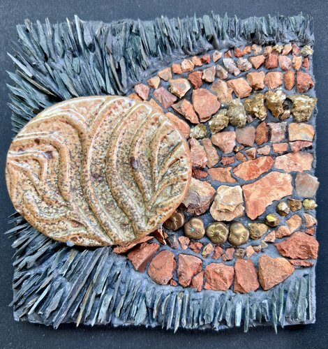 mixed media collage with natural elements