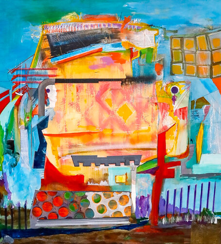 whimsical colorful abstract painting