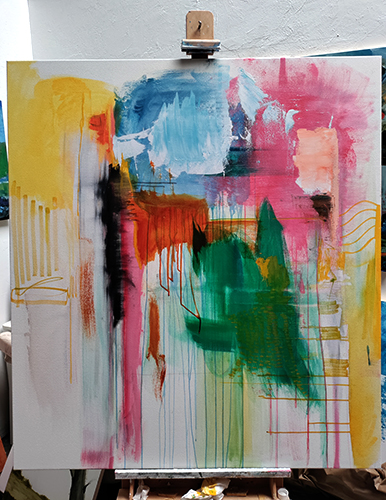 artwork painting in process