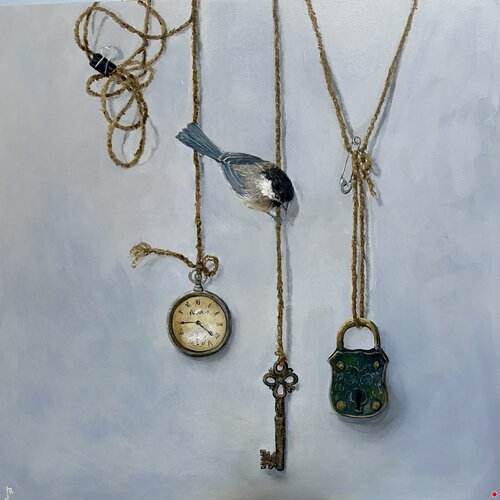 painting of vintage items