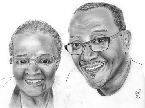 family portrait in pencil