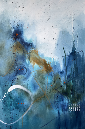 bold and vibrant abstract acrylic painting