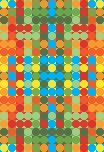 colorful geometric mixed media art