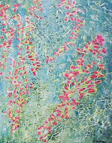 floral painting abstract acrylic