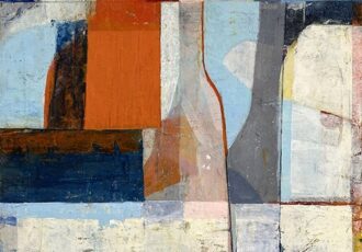 retro color block abstract art