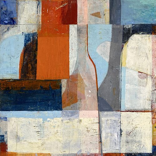 retro color block abstract art