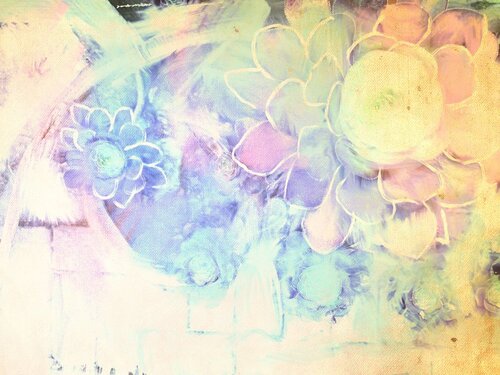softly colored digital floral painting