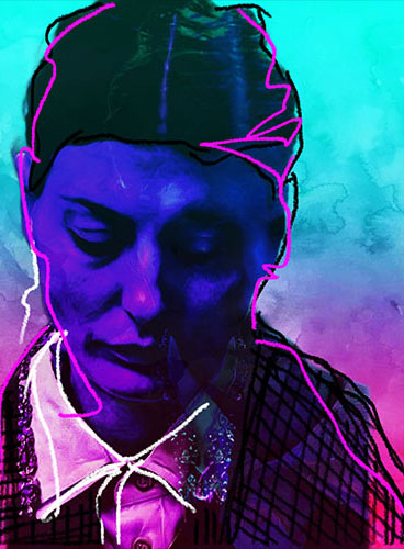 vibrant digital image of a woman