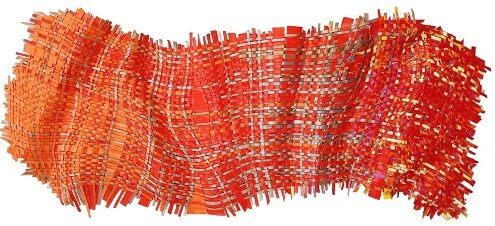 bold woven dried paint wall sculpture