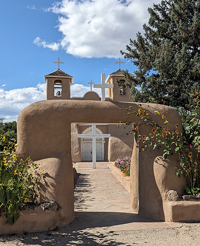 fine art photograph of a church with crosses