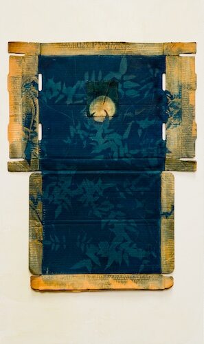 mixed media and cyanotype sculpture