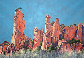 oil painting of formations in Gila Wilderness