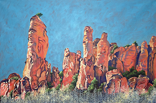 oil painting of formations in Gila Wilderness