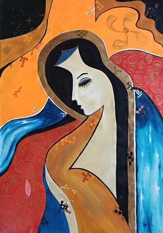 contemporary painting of a woman