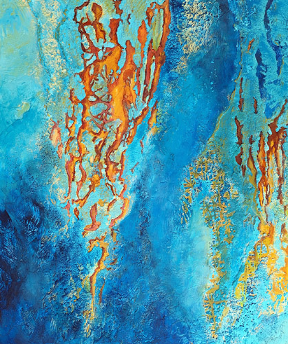 abstract painting reminiscent of patterns in nature