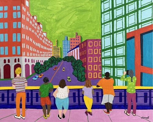 NYC High Line whimsical painting