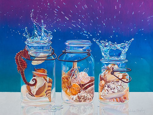 "Horsing Around" Colored Pencil, 24" x 18" by artist Arlene Steinberg. See her portfolio by visiting www.ArtsyShark.com