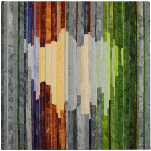 geometric design fiber art with negative space