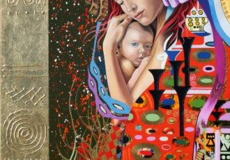 painting of a woman and baby by Graeme Stevenson