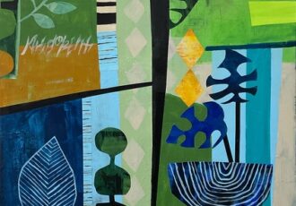 nature-inspired mixed media abstract painting