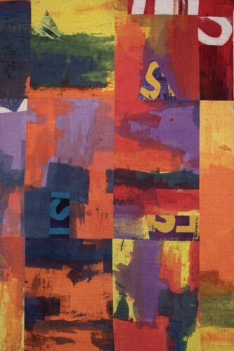 abstract color block art quilt